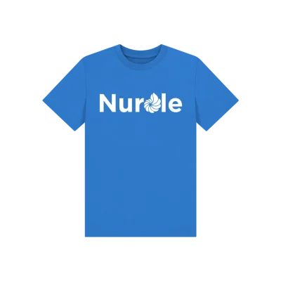Kids blue t shirt Nurdle logo