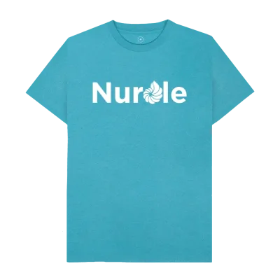 Mens blue t shirt Nurdle logo
