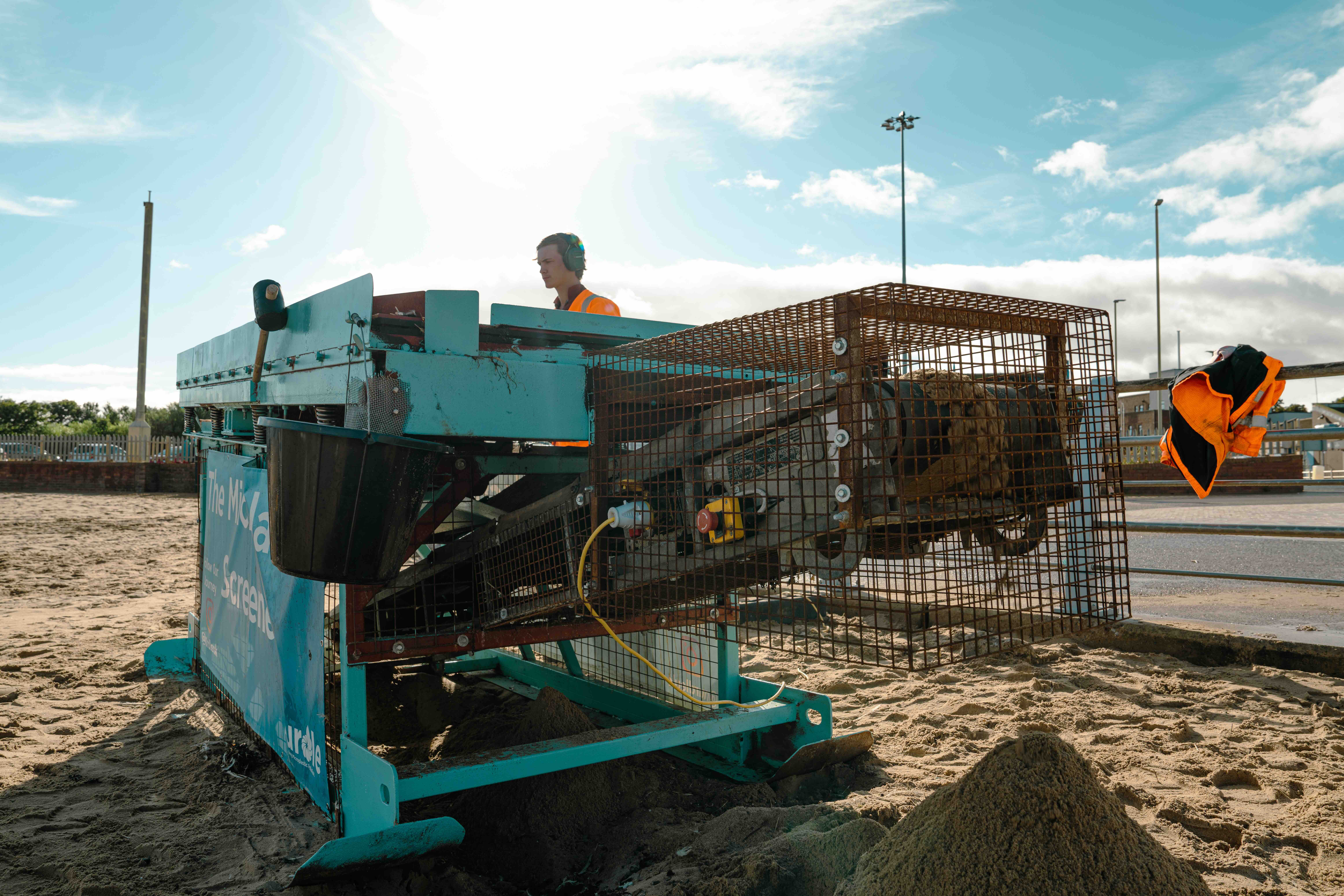 Nurdle cleanup equipment on site